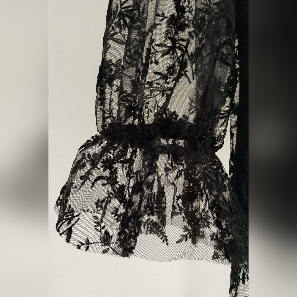 Zara Ruffled Tulle Floral Blouse - Picture 8 of 12